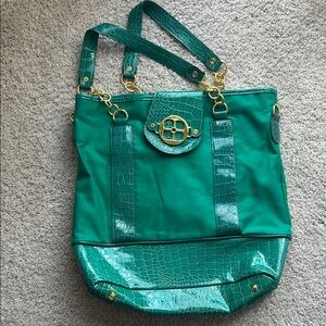 Green Iman Tote Bag with Gold Accents